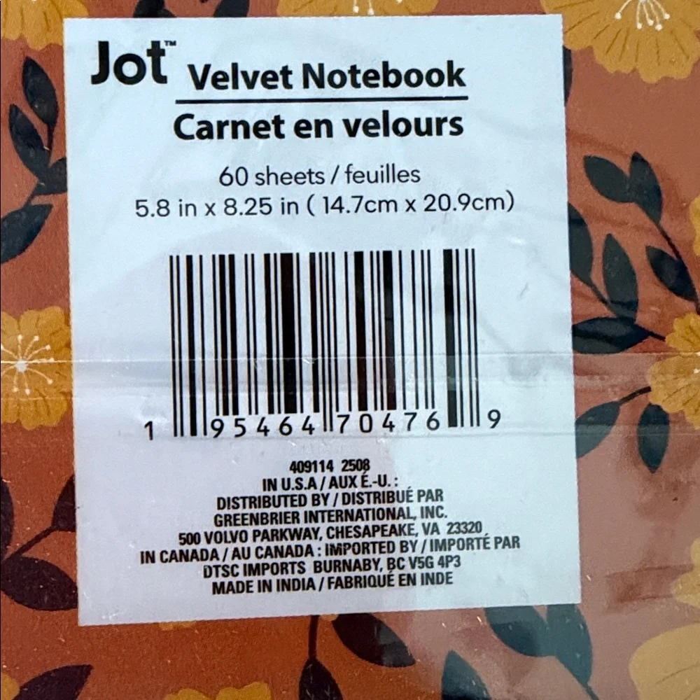 New 100 Sheets White Tissue Paper with Velvet Notebook, Stickers & 6 x Cards